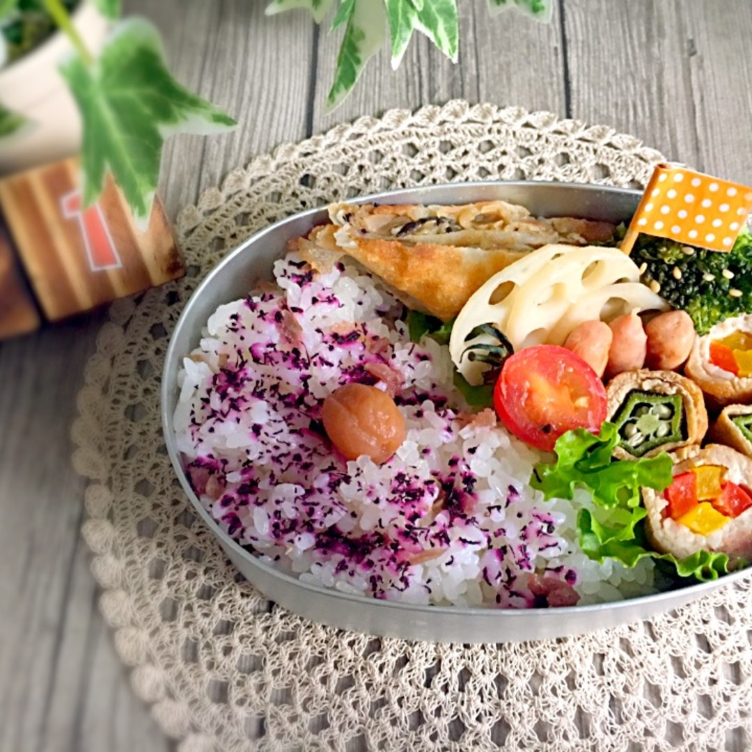 肉巻きカラフル弁当