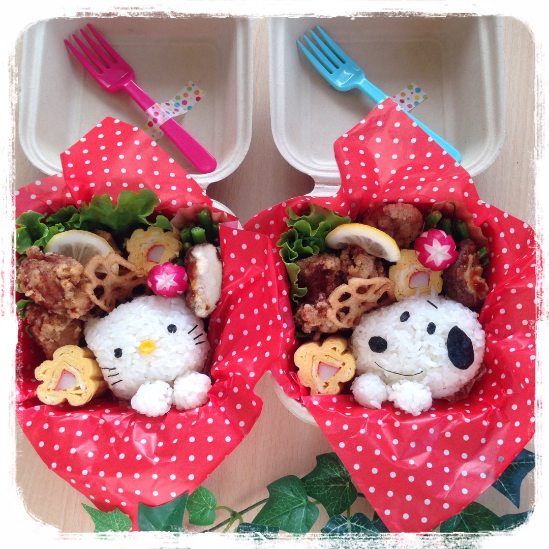 スヌピーとキティちゃん♪仲良し弁当