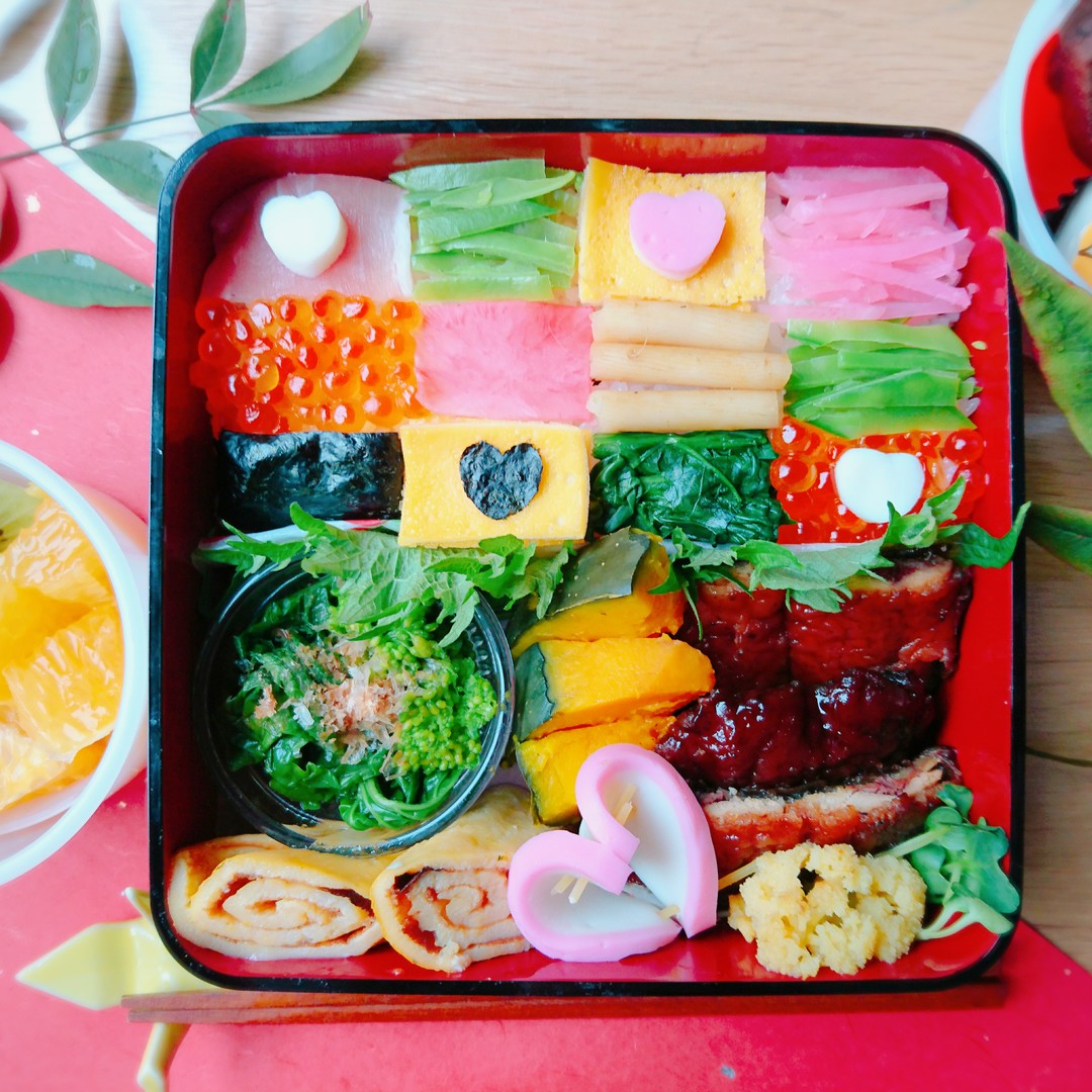 💗和風モザイクバレンタイン弁当