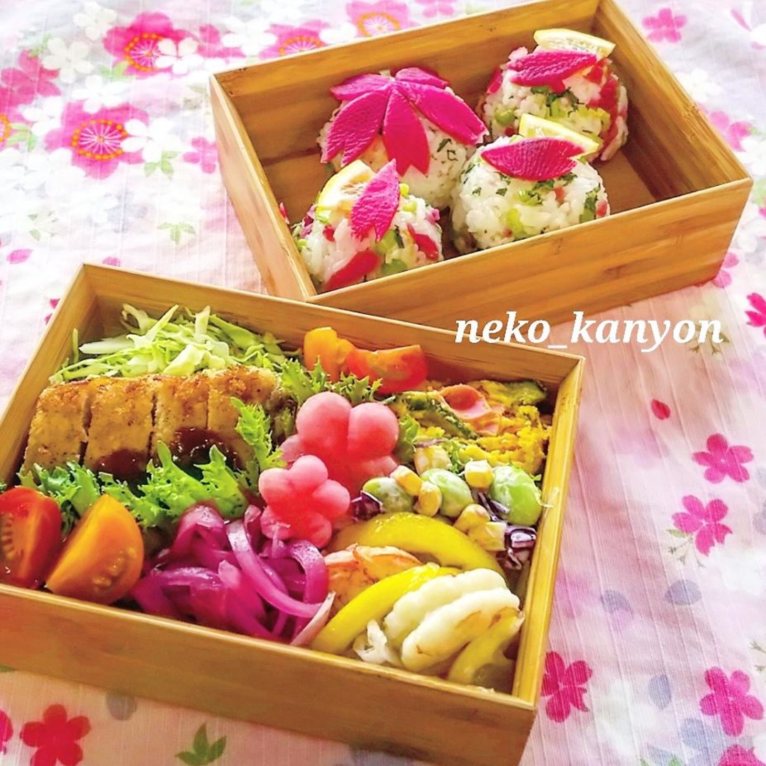 もう春だよ🌸サクラサク🍙弁当♪