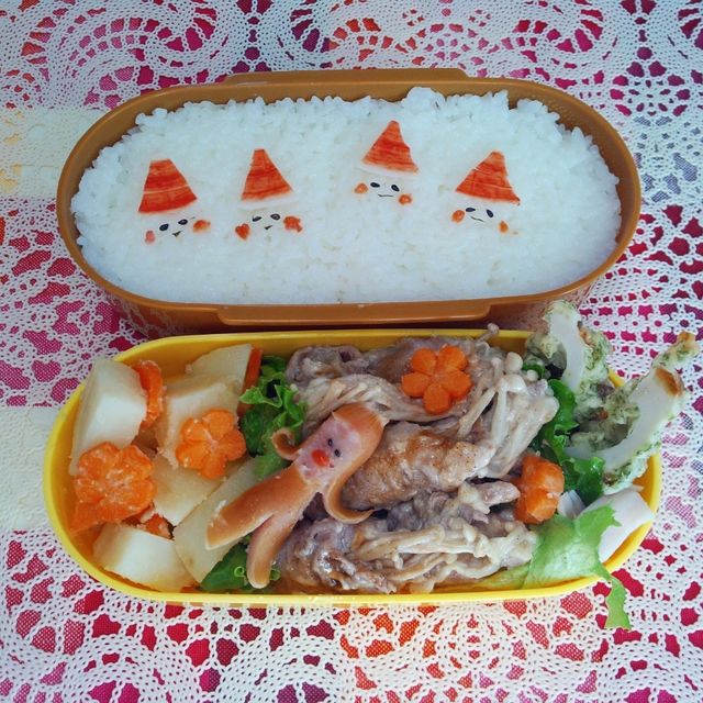 えのき豚肉巻きサンタ弁当