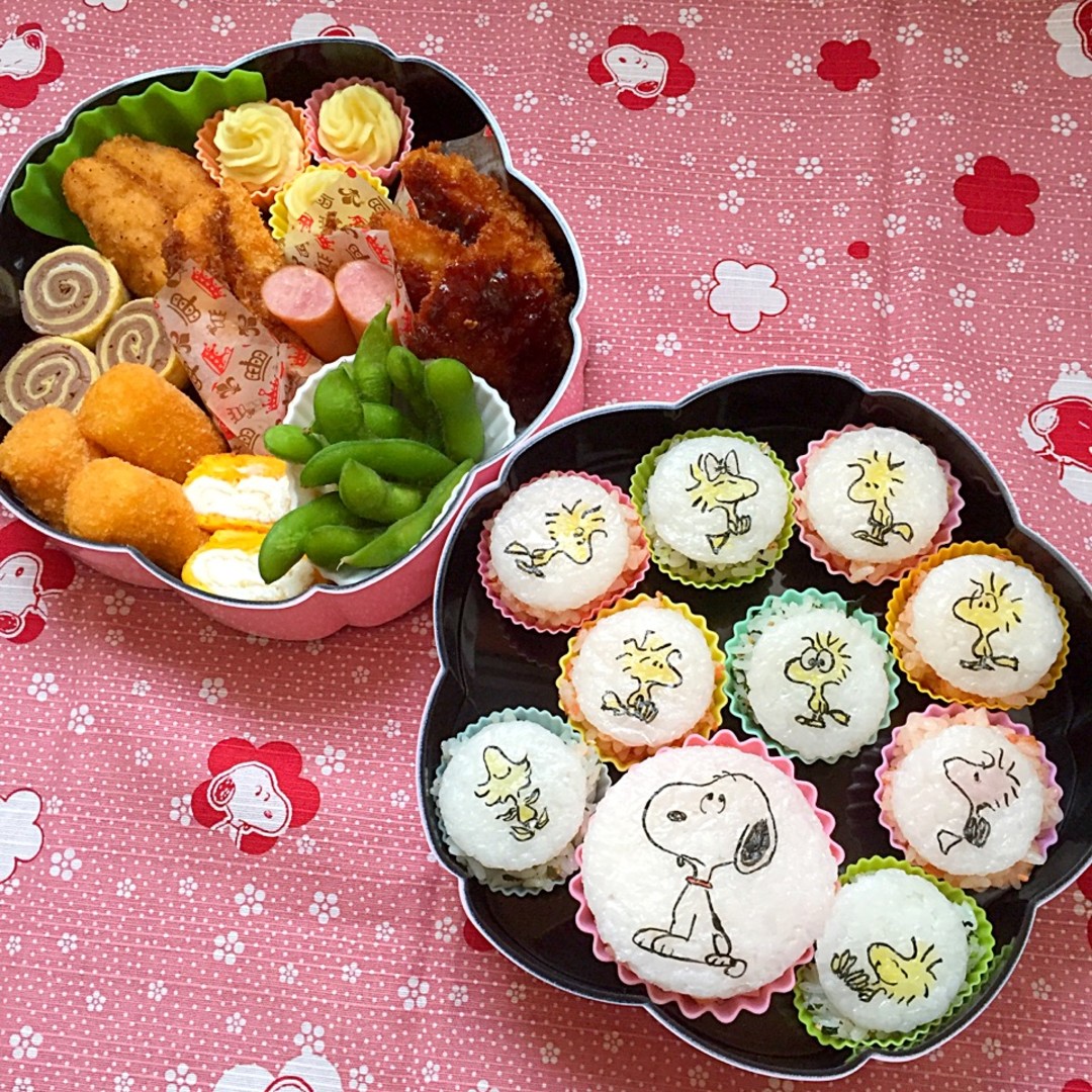 運動会のお弁当 スヌーピー&ウッドストック
