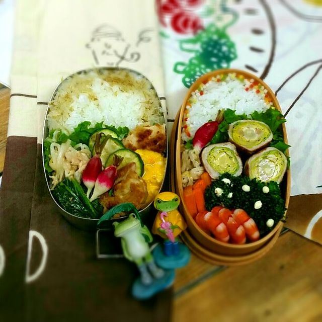 旦那さんと私のお昼お弁当♪
