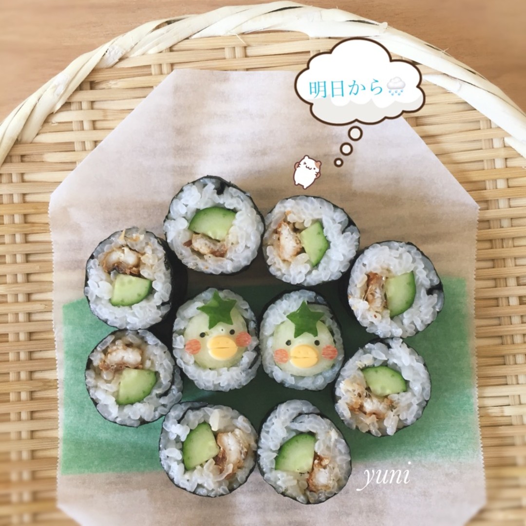 穴きゅうとカッパちゃんのかっぱ巻き