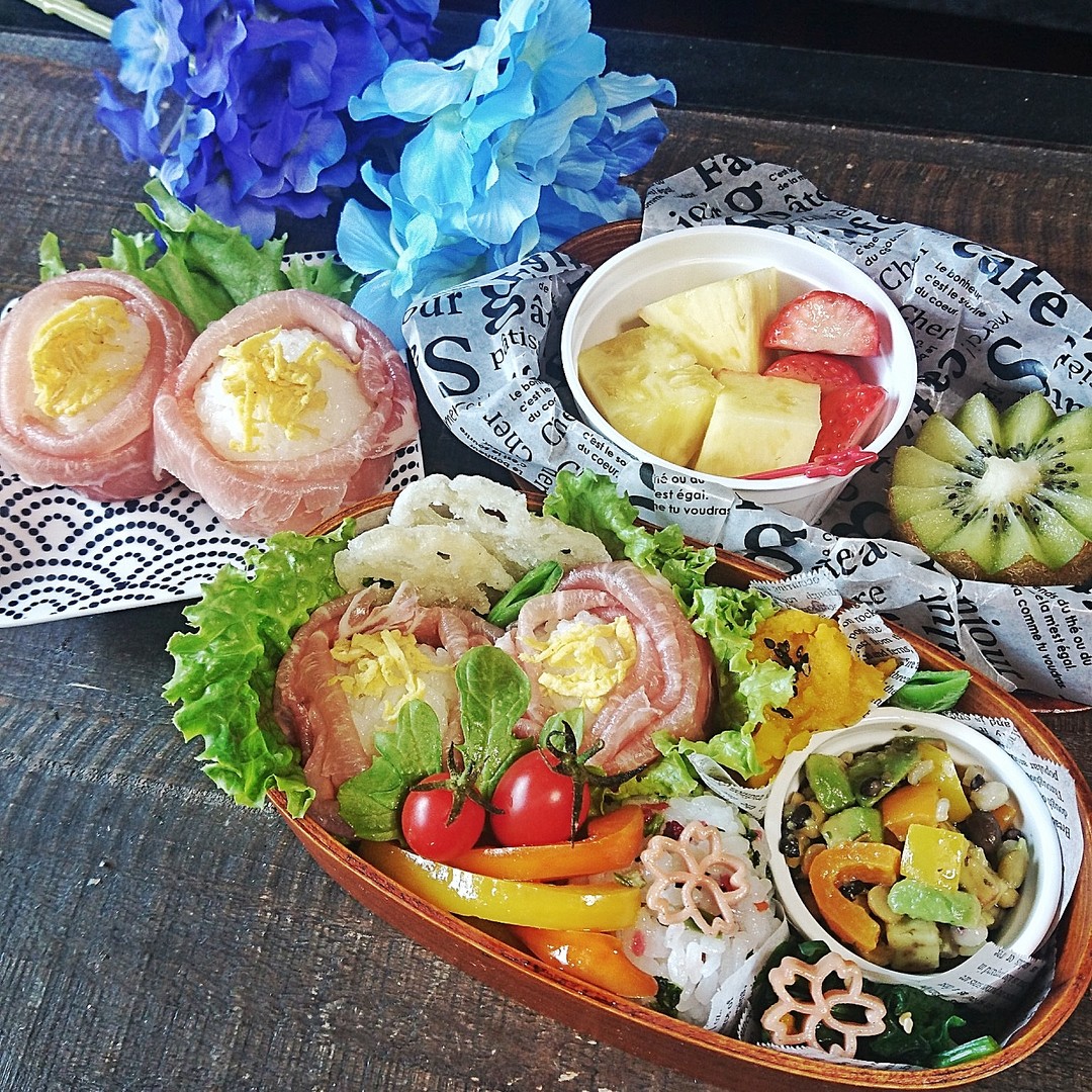 生ハム花むすび弁当♡♡