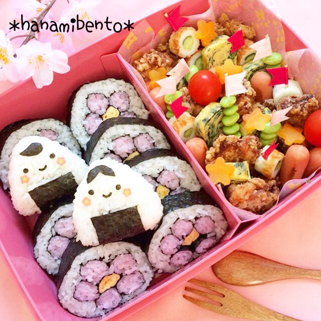 ＊お花のり巻きのお花見弁当＊