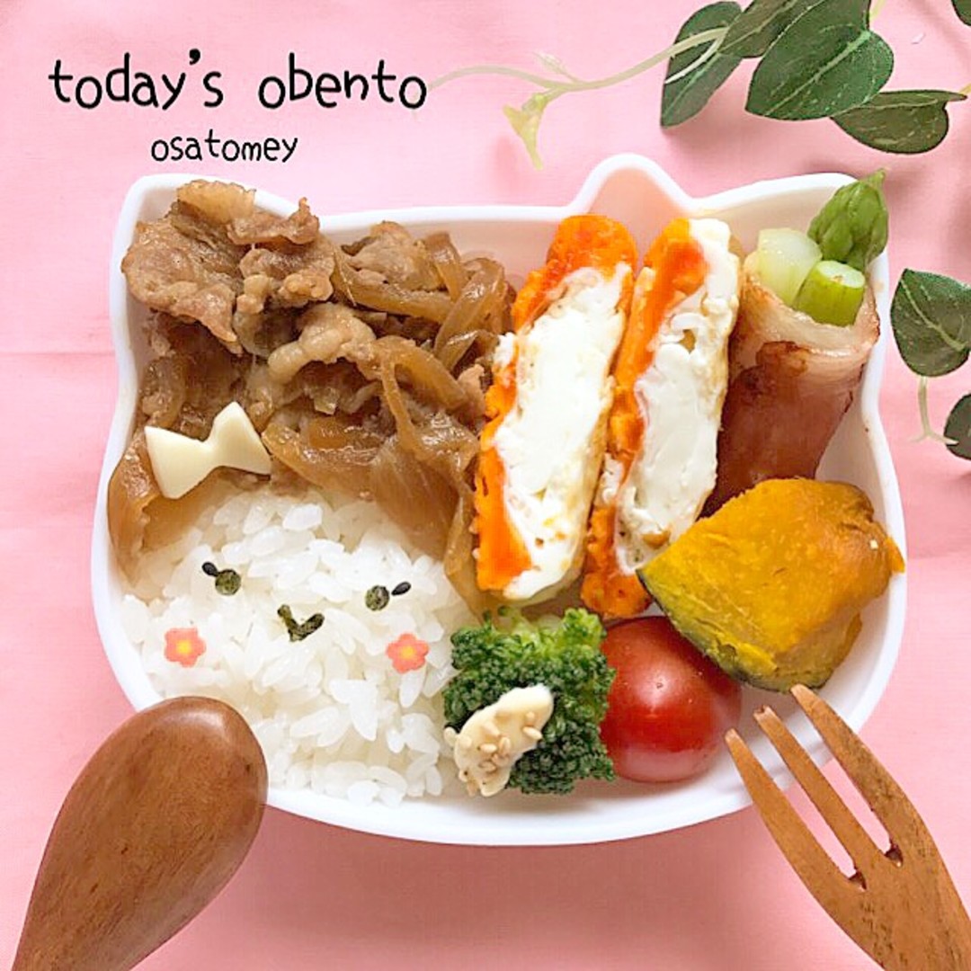 しょうが焼きヘアのお姉さん弁当♡
