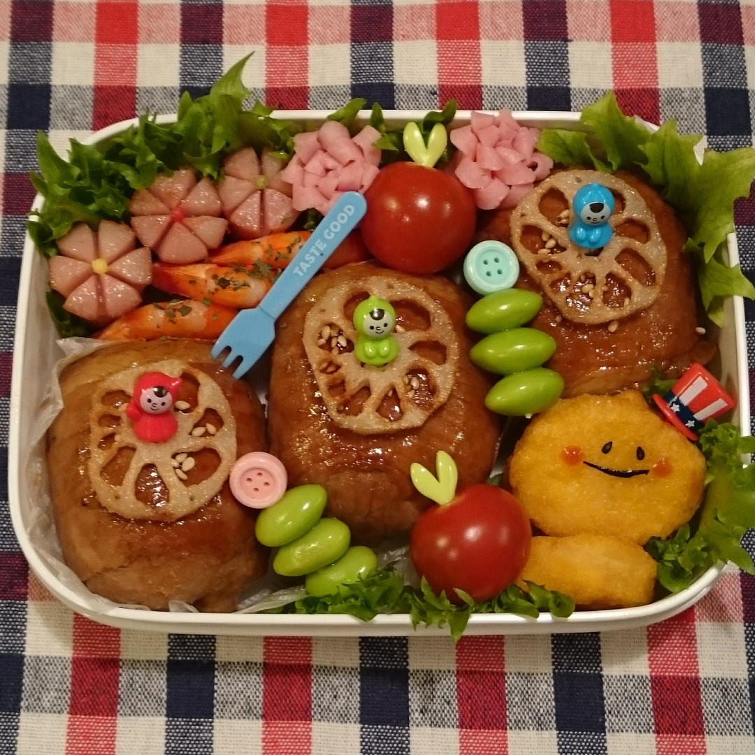 肉巻きおにぎり弁当☺