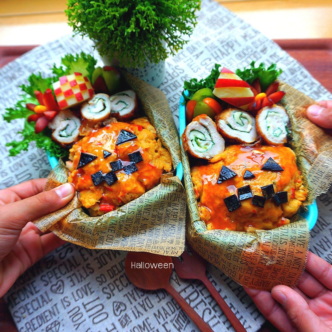 ハロウィンな天津弁当～♪