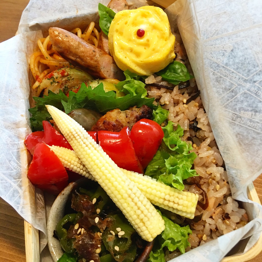鶏ミンチのナスのはさみ焼き弁当