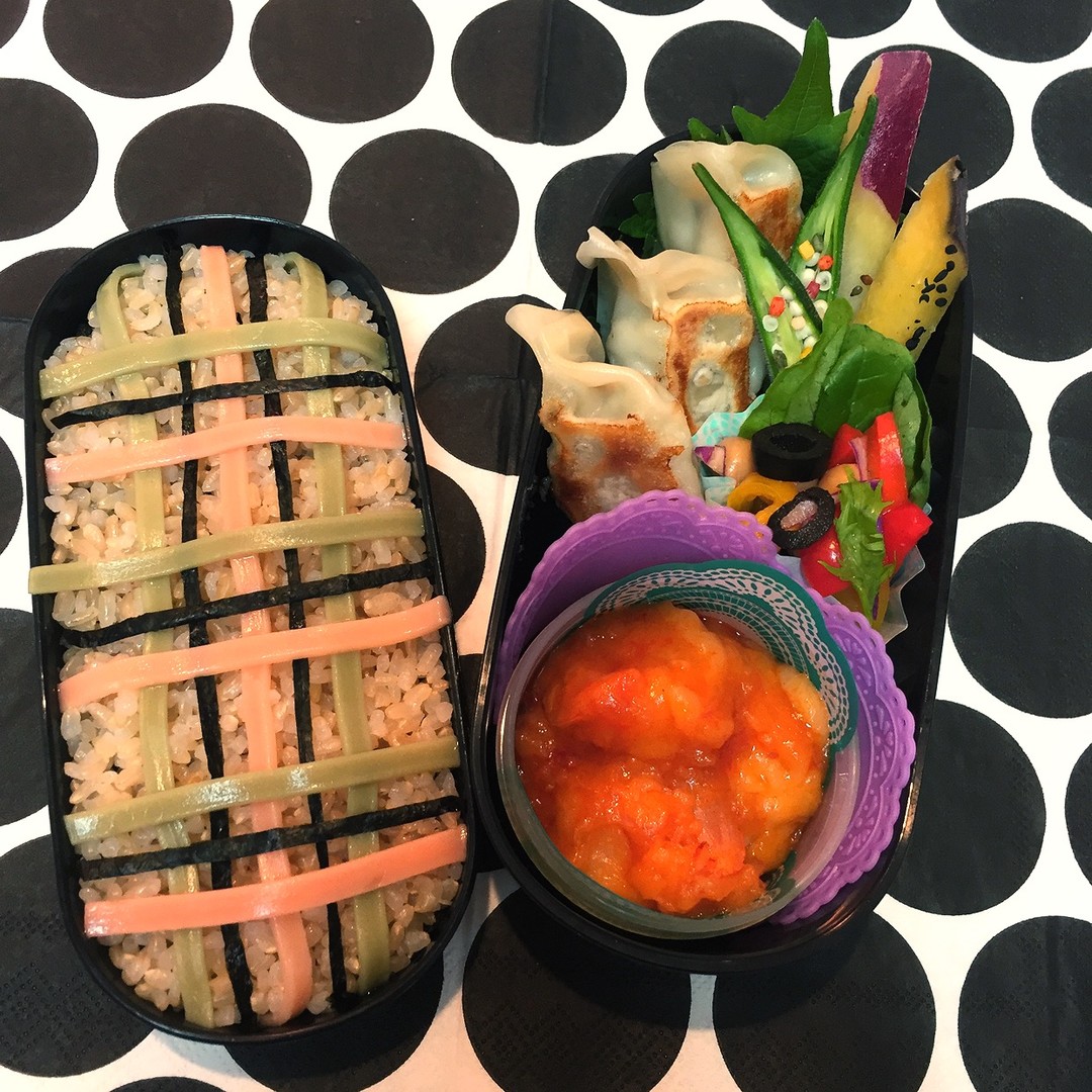 0721玄米♪チェック弁当
