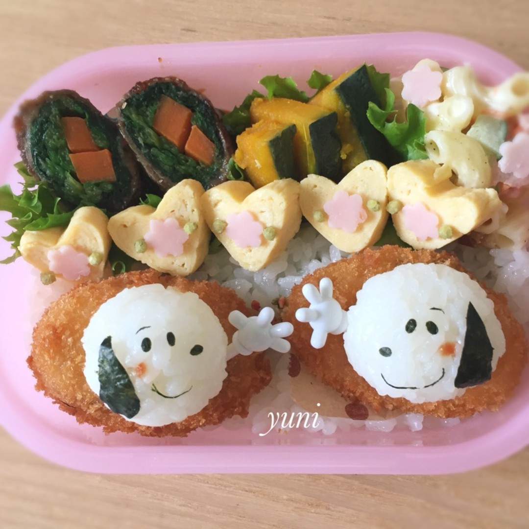 スヌちゃんと 💖玉子焼き弁当