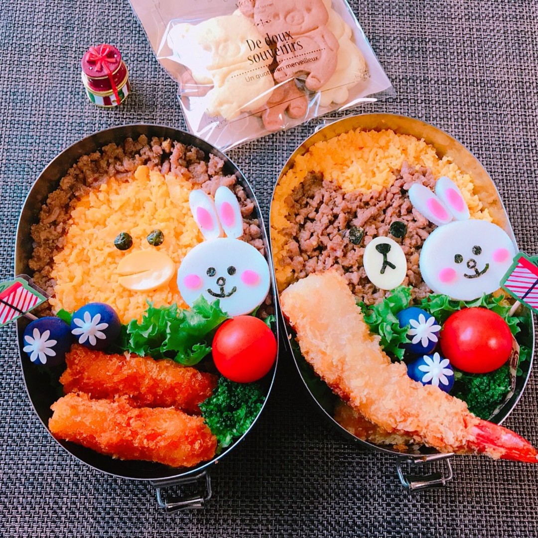 そぼろ🐤🐻🐰お弁当