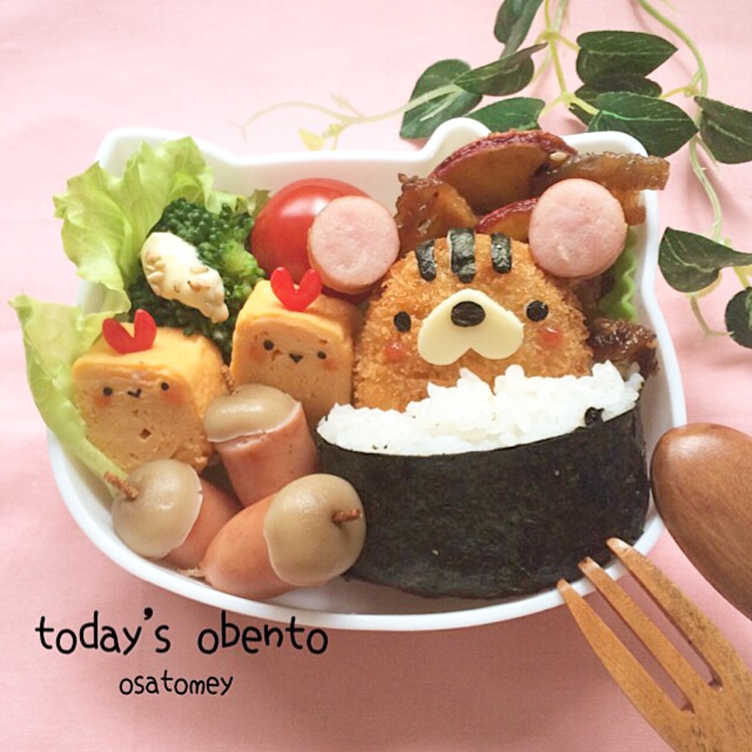 リスさんが飛び出すおにぎらず弁当♡