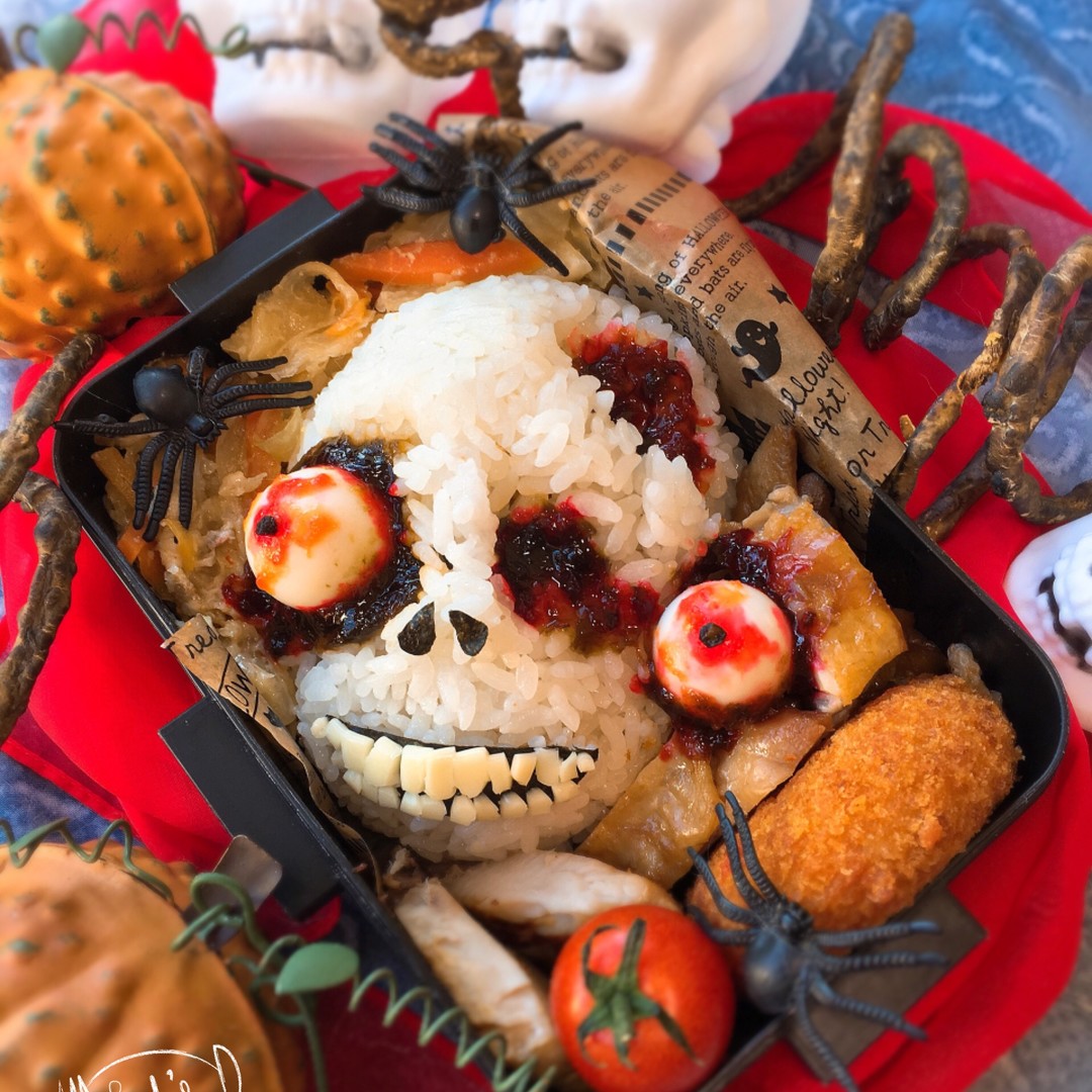 リアルハロウィンどくろ弁当☠♪