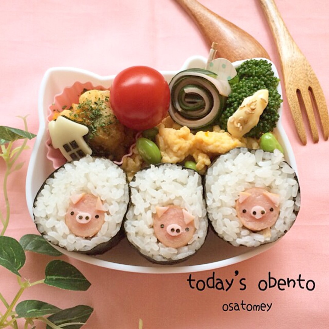 ブタさんウインナーのり巻き弁当