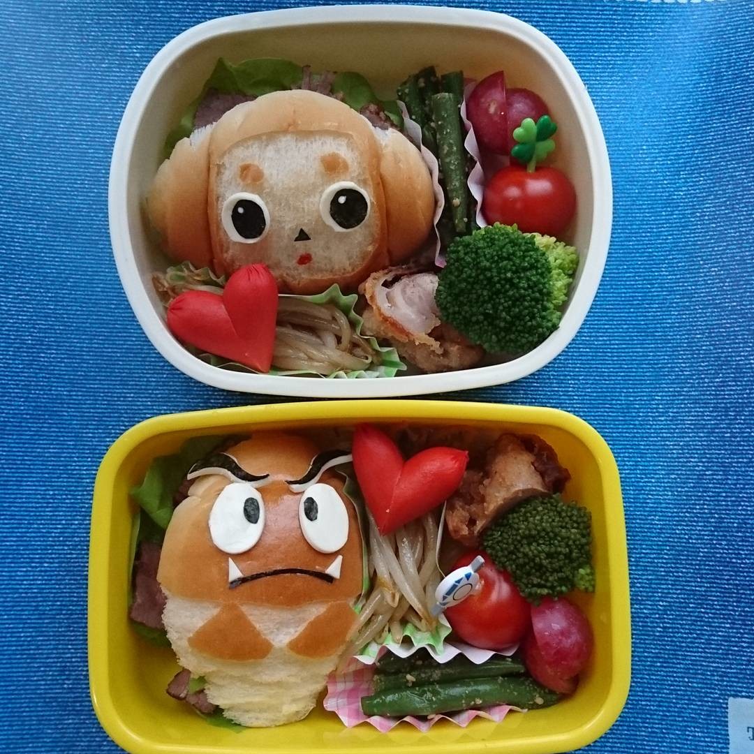 チェブラーシカとクリボーのローストビーフサンド弁♡