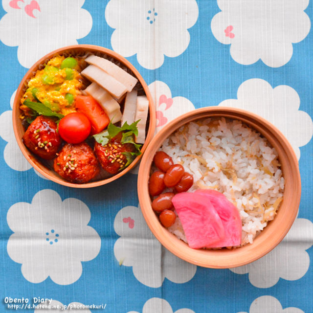 #827 手抜き肉団子の黒酢あん弁当
