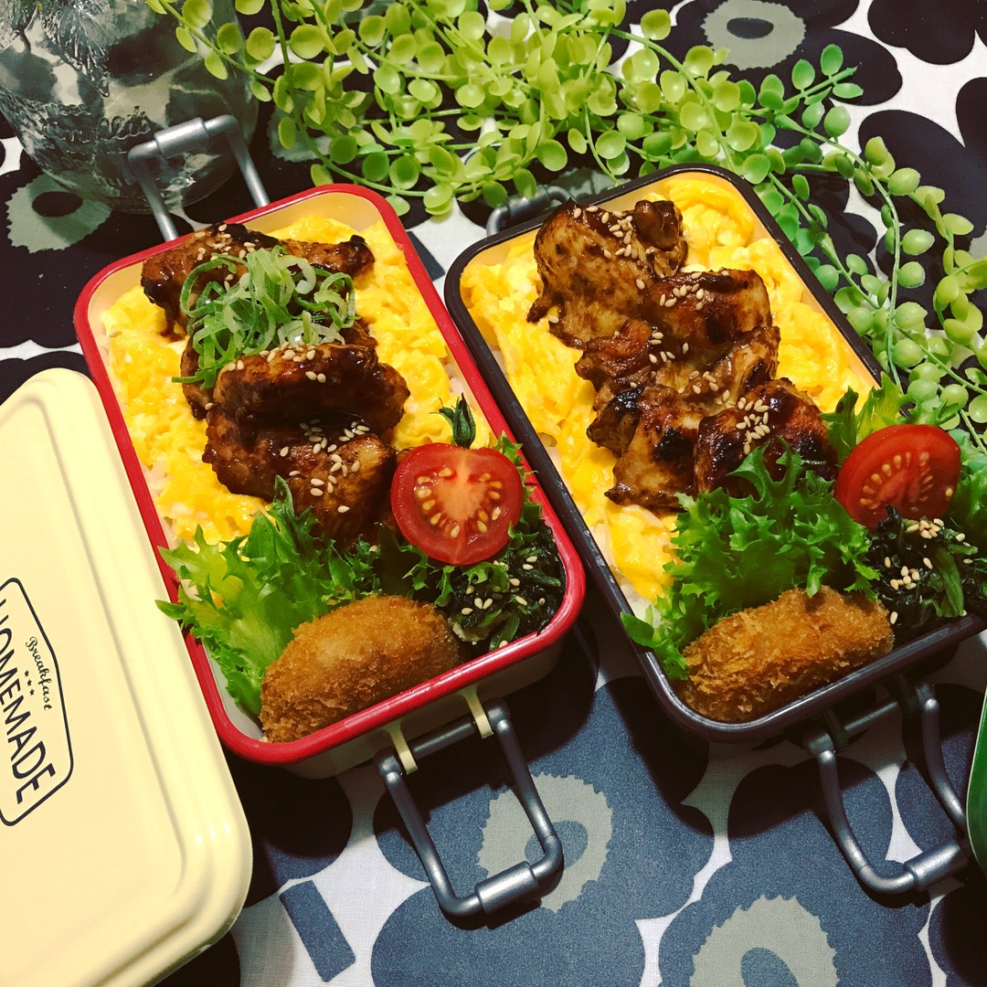 鶏の照り焼き×2弁当
