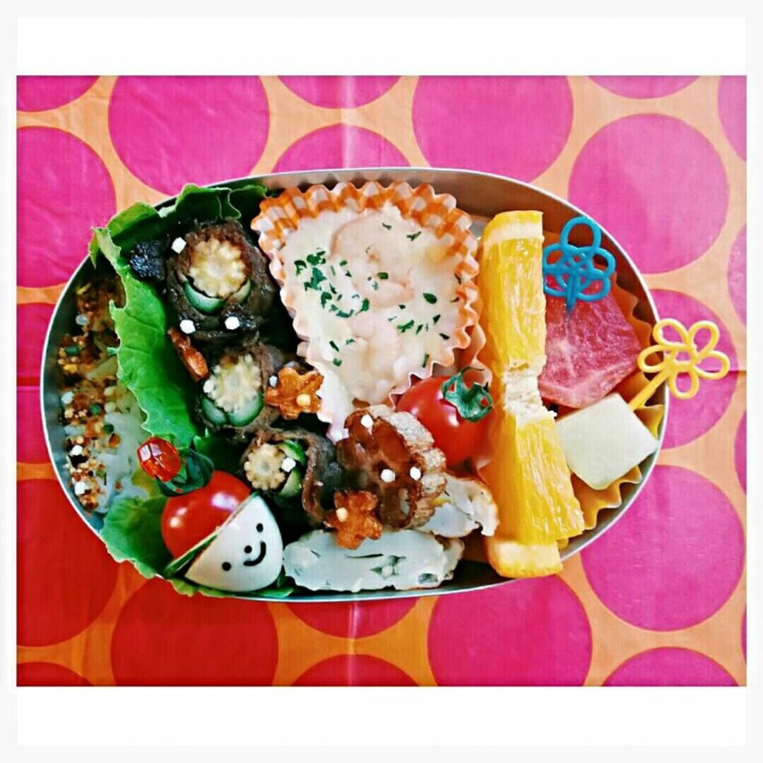 お帽子男の子のお弁当