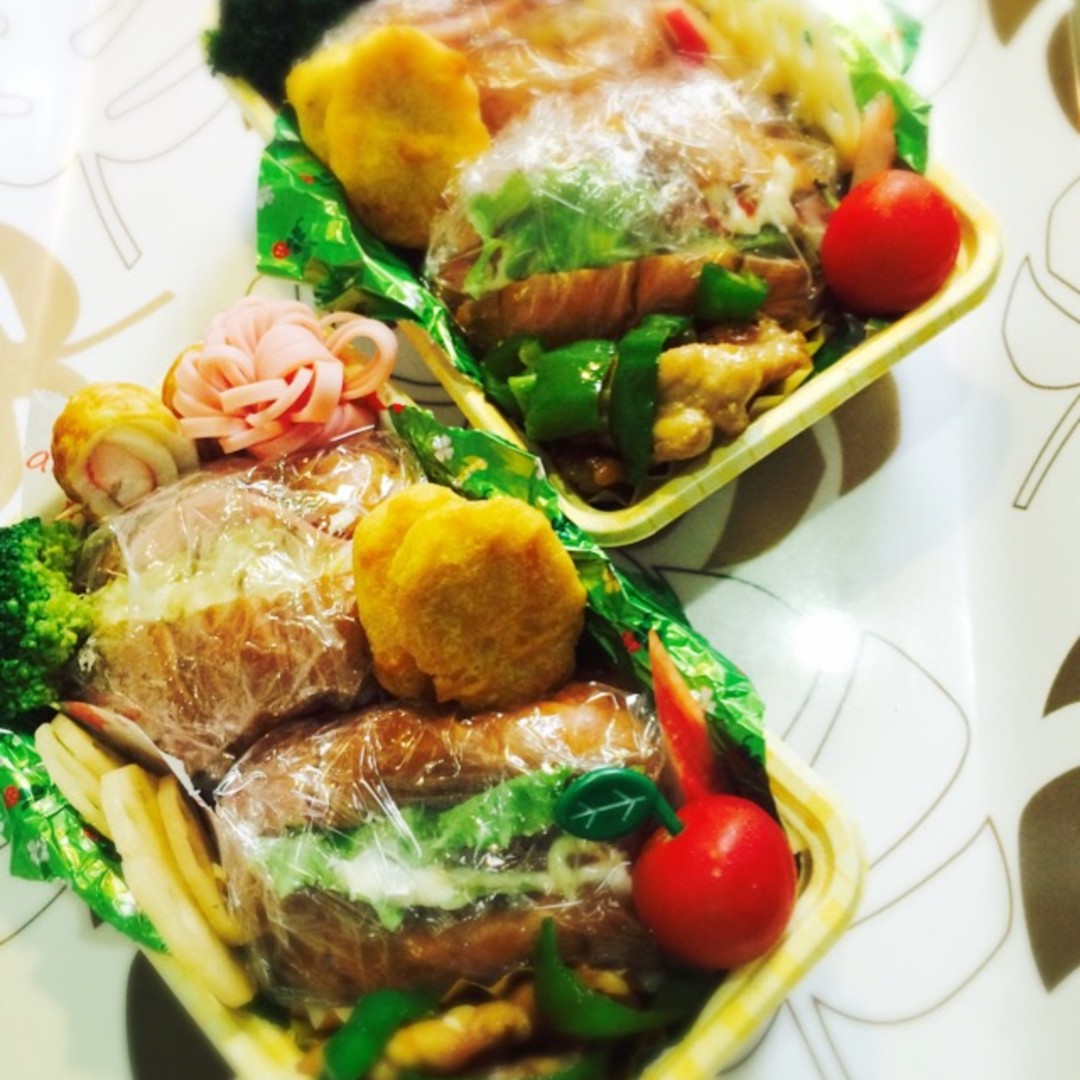 食べたら捨てれる♪ロールパンサンド弁当