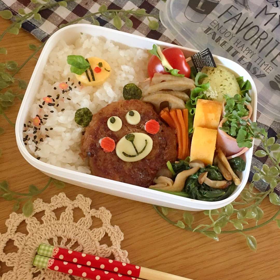 くまさんの照り焼きハンバーグ弁当☆