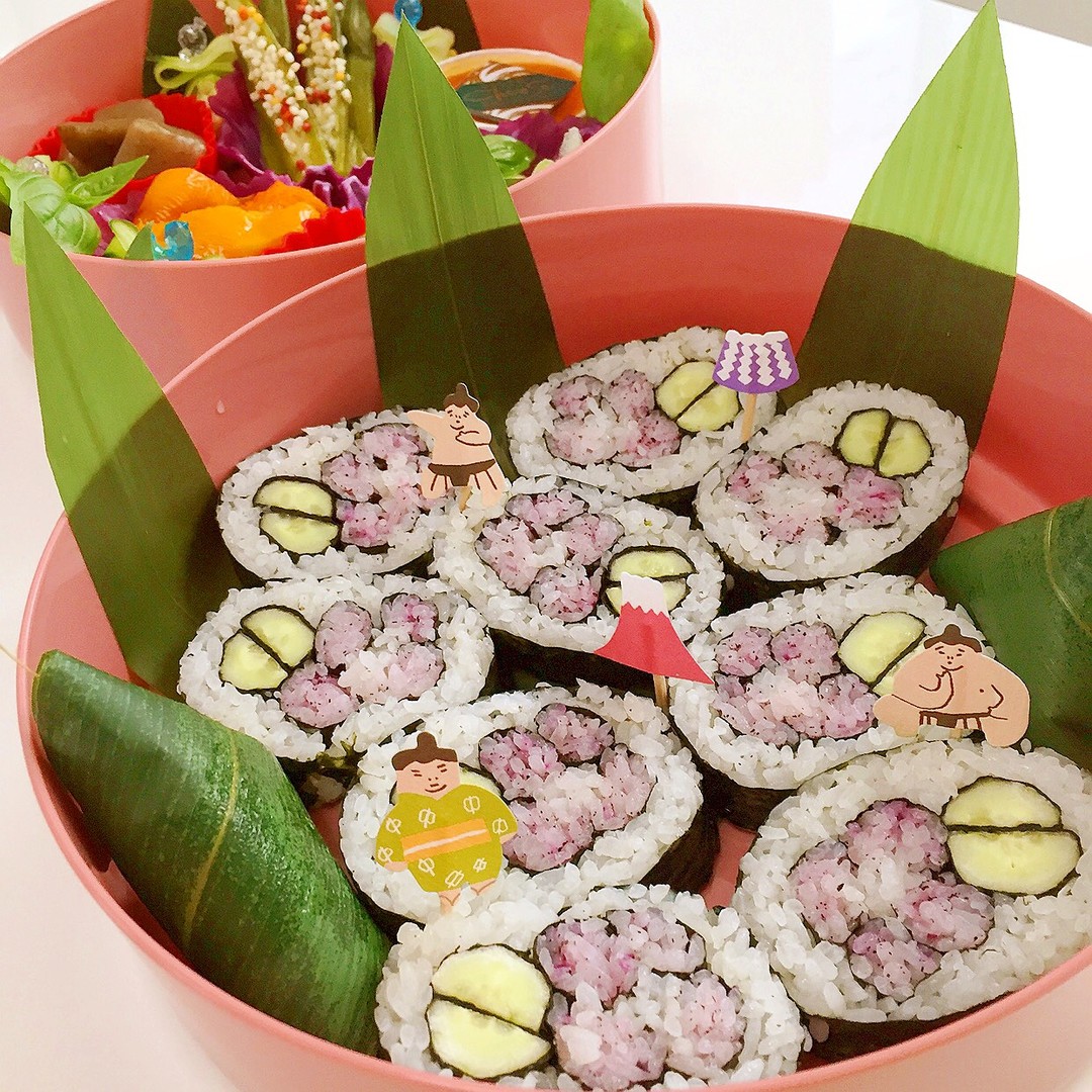 0724あさがお失敗巻き寿司のお弁当