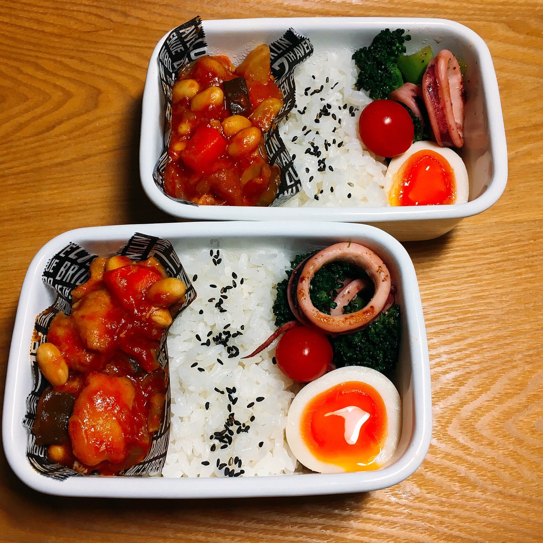 鶏肉と大豆のトマト煮弁当