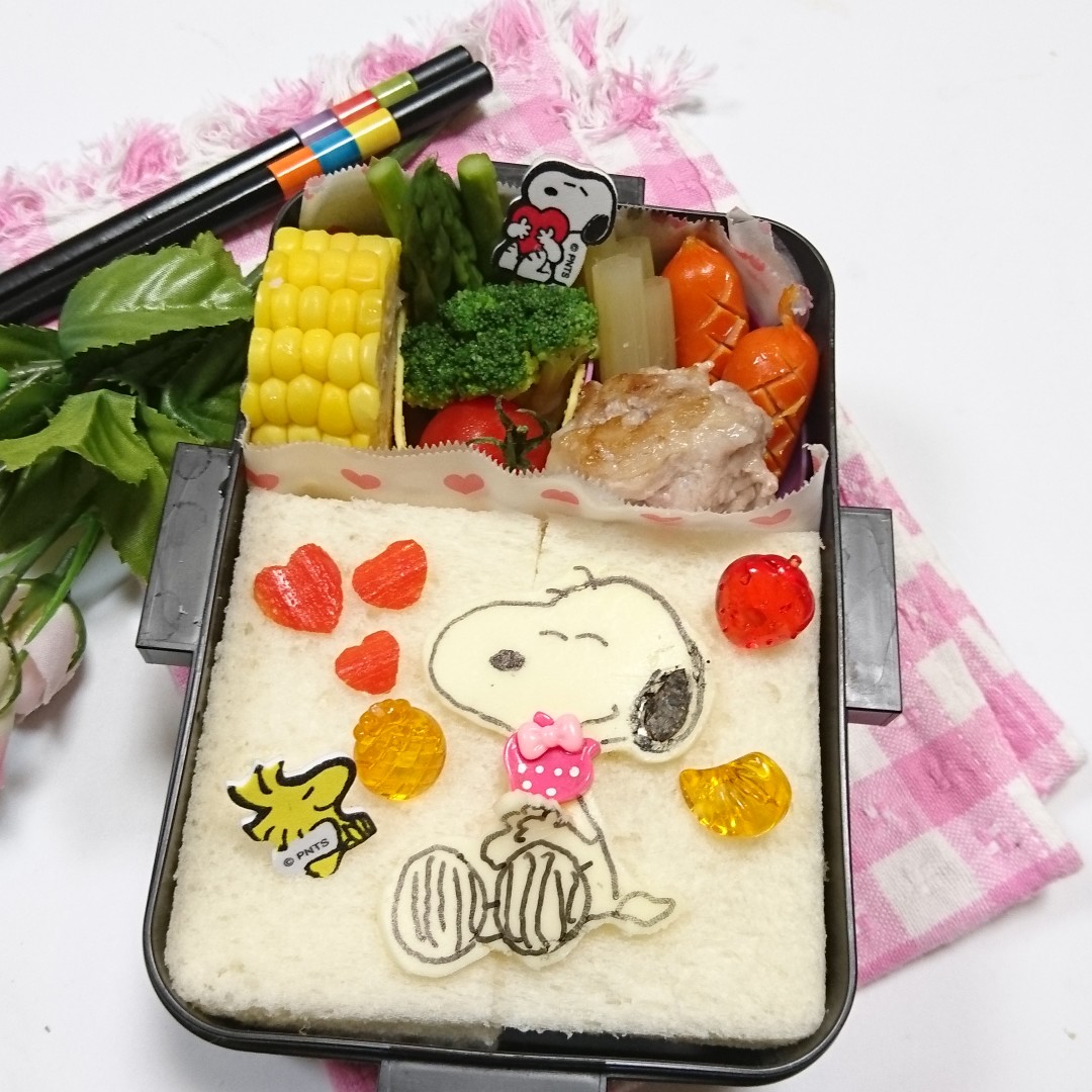 スヌーピーのっけ❤サンドイッチ弁当