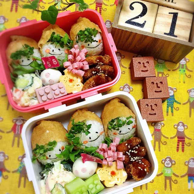 稲荷頭巾ちゃん3兄弟弁当