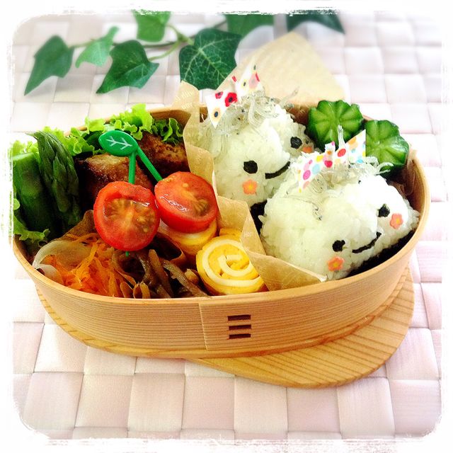 テリヤキハンバーグ♡しらすおにぎり