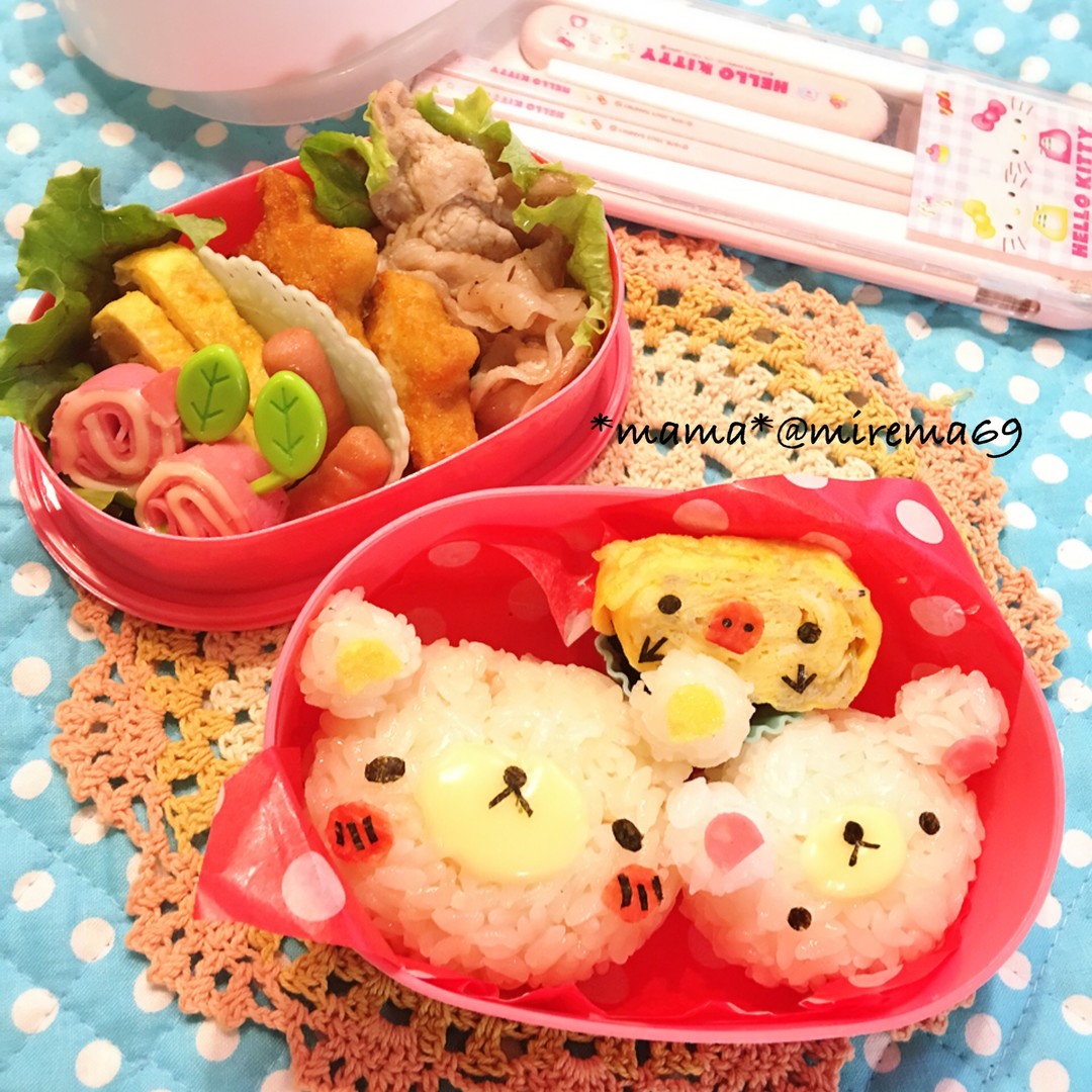 ☆リラクマ、コリラ、キイロイトリのお弁当☆