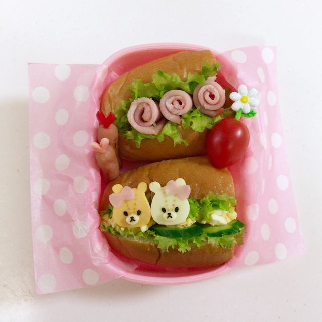 ルルロロちゃんロールサンド弁当♡