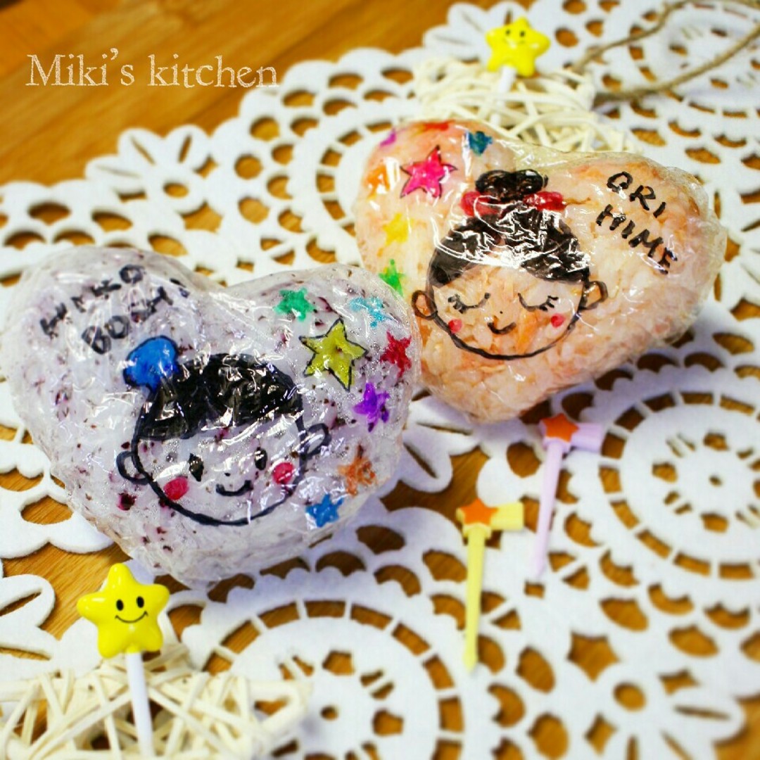 織姫＆彦星のらぶらぶハートおにぎり弁当❤