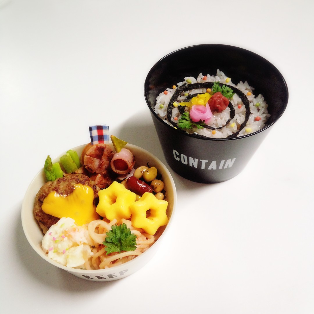 五穀米ハンバーグ弁当✧!!!