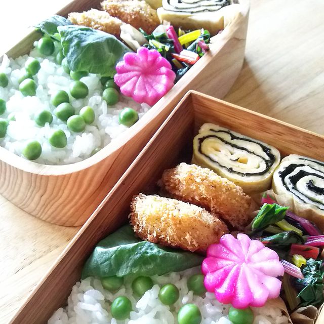 春の豆ご飯お弁当