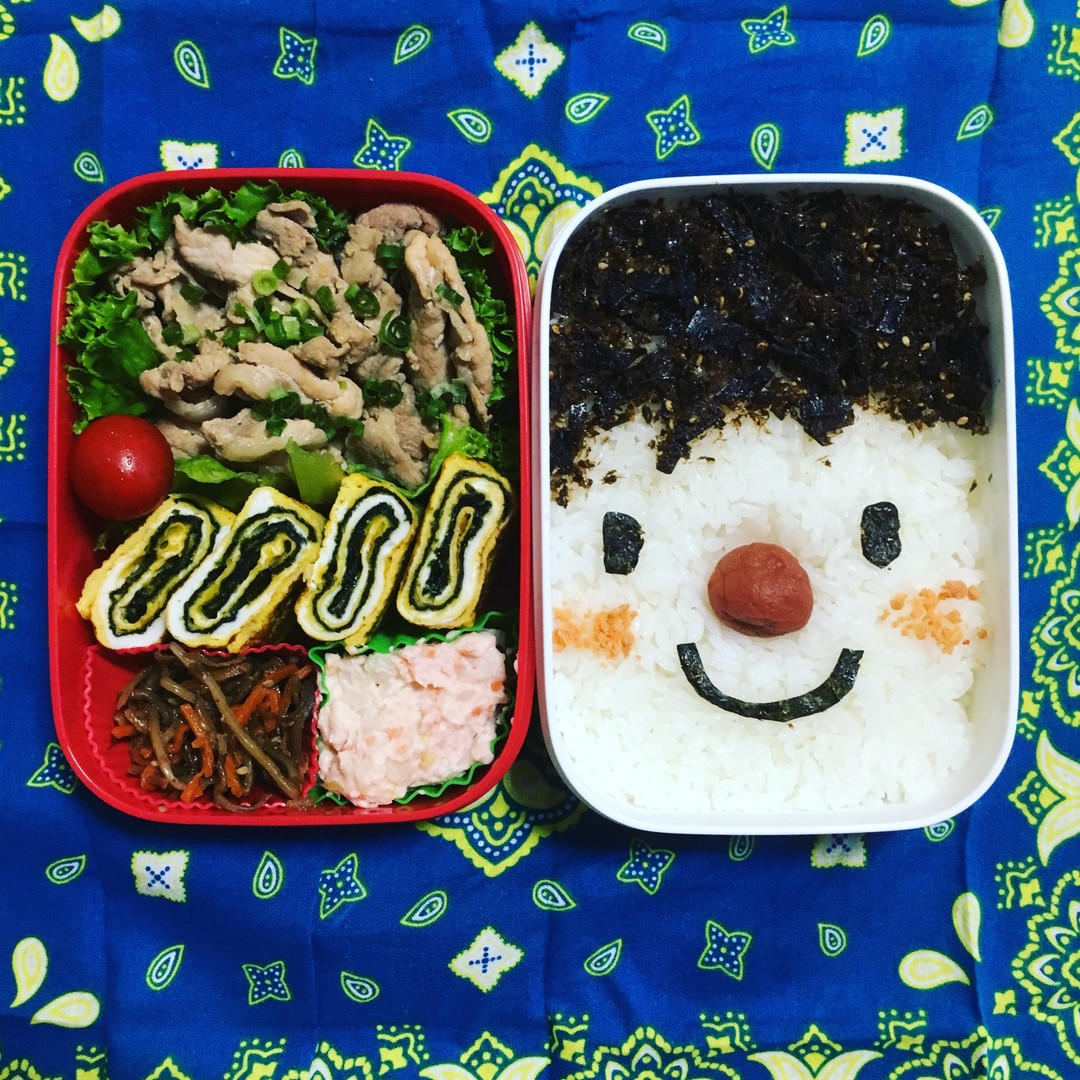 豚肉しょうが焼きと顔べん