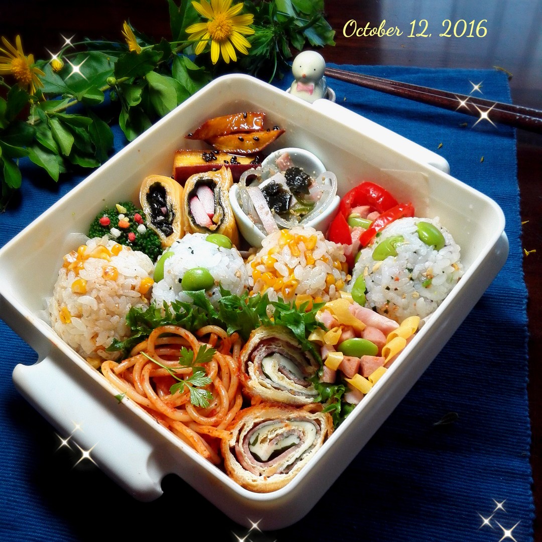 コーンバターと枝豆のおにぎり弁当