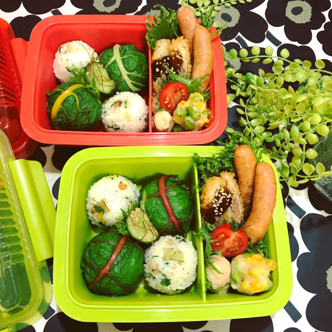 スイスチャードオイルおにぎり×2弁当