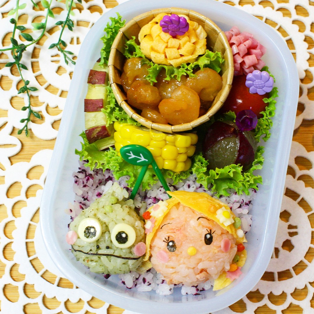ラプンツェル＆パスカルのさくらんぼおにぎり🍒