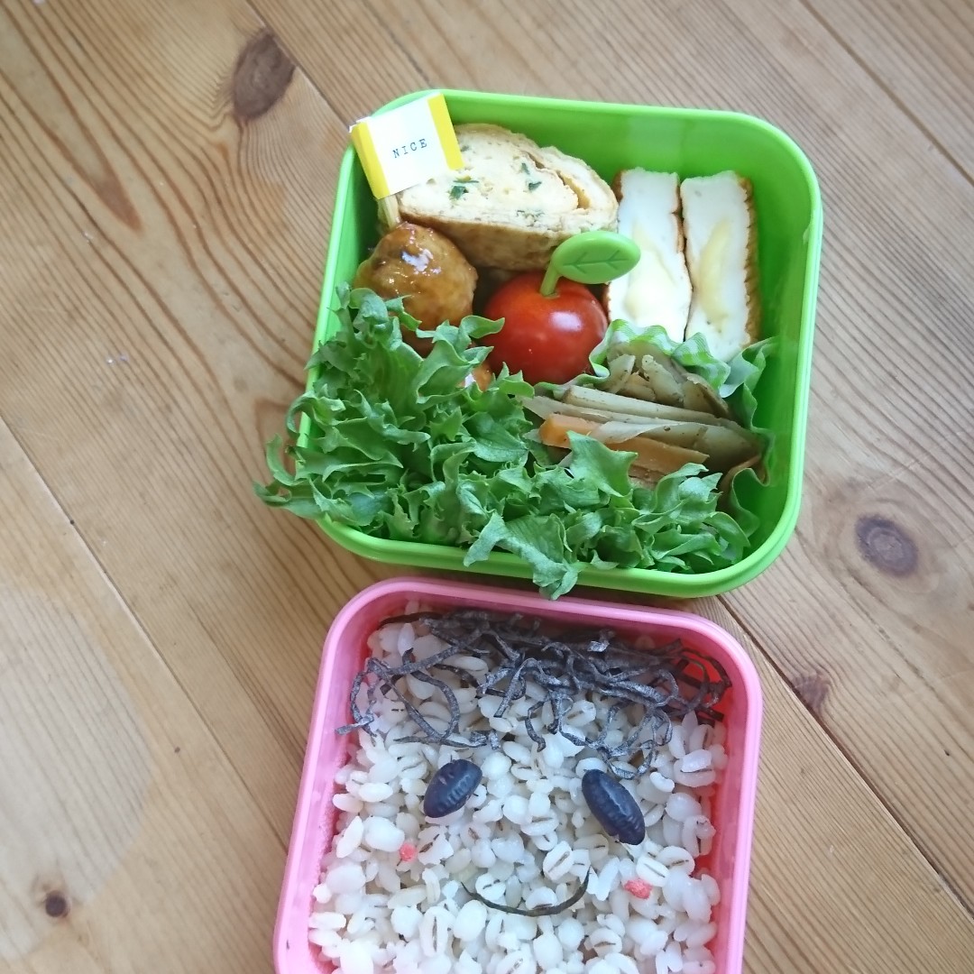 ほっこり麦飯の顔弁当