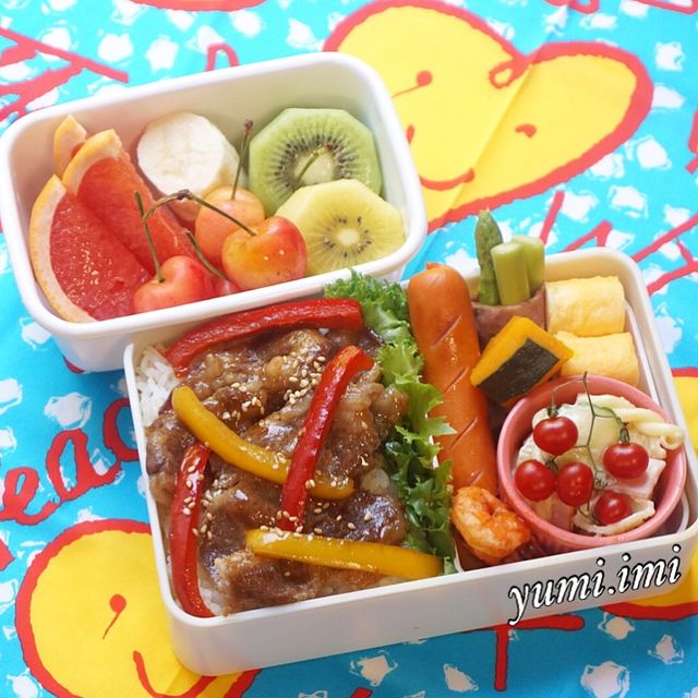 しょうが焼き・カラフル弁当
