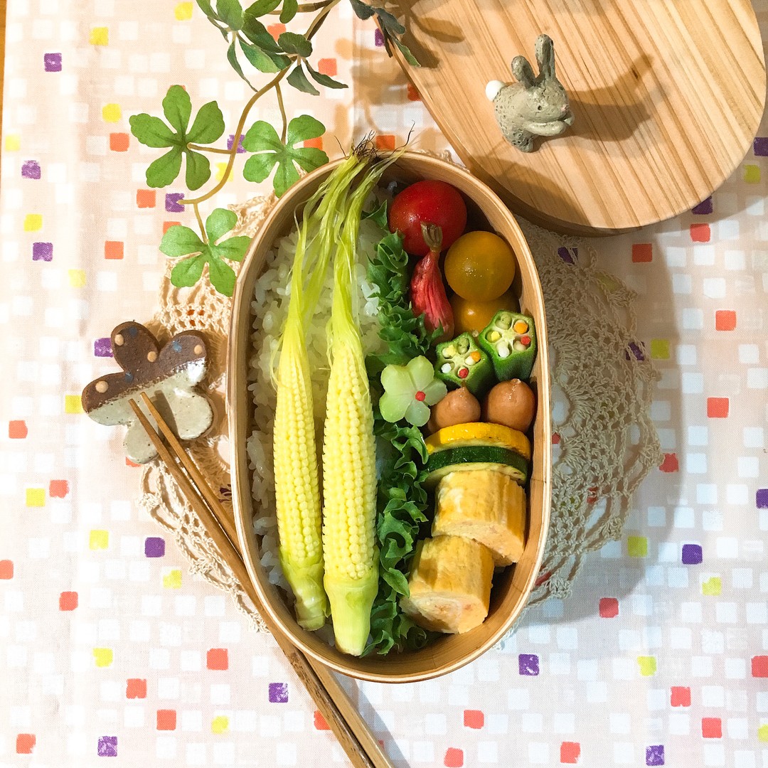 ヤングコーン🌽のグリル焼きのっけ弁当