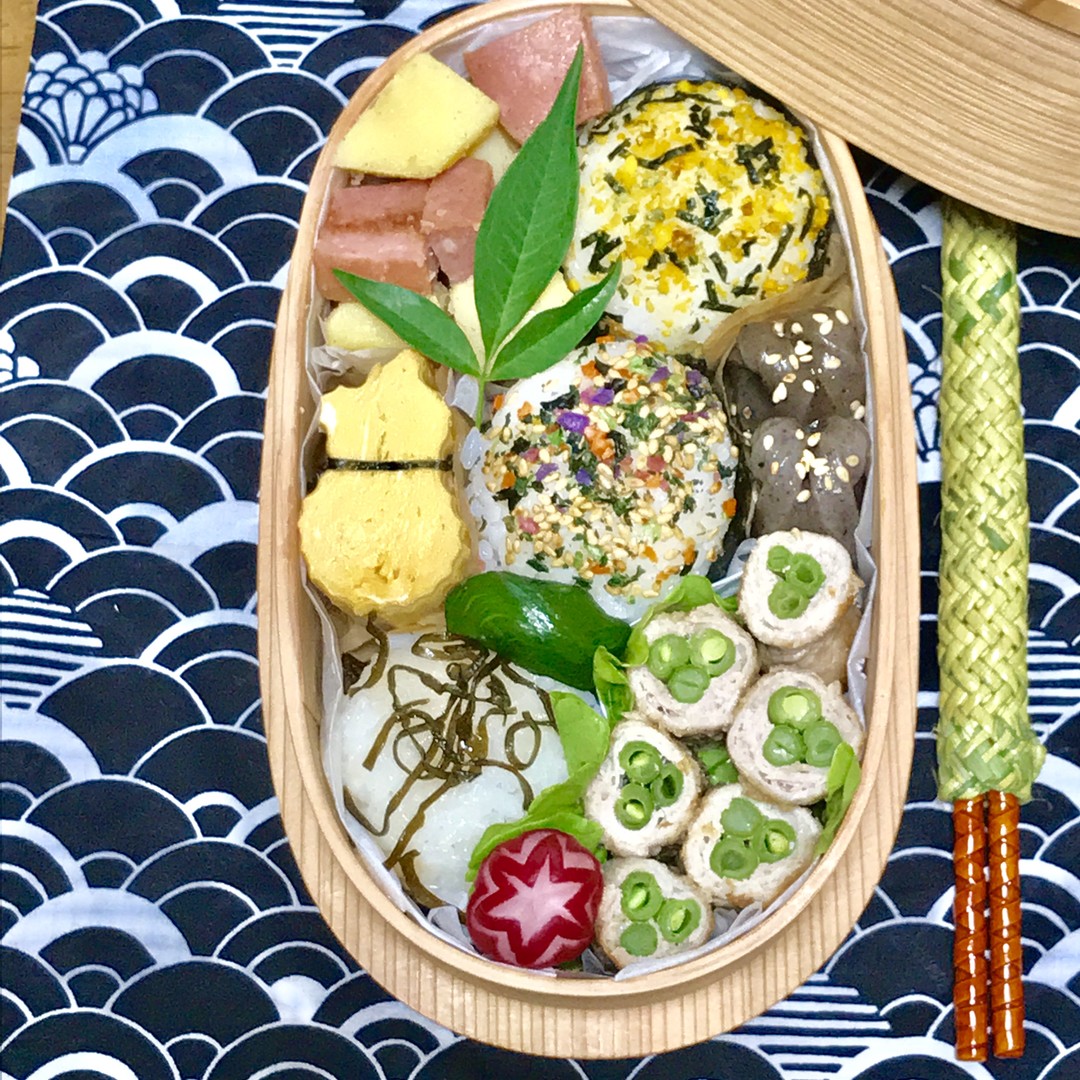 瓢箪たまごと肉巻きのお弁当