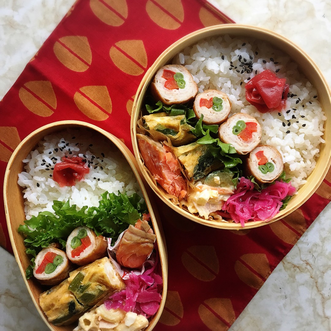 カラフル肉巻き弁当