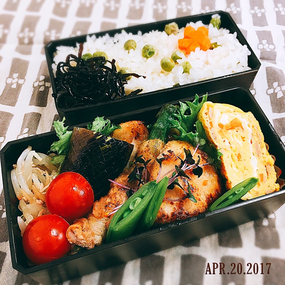 豆ごはん＆炙り塩麹むね肉弁当