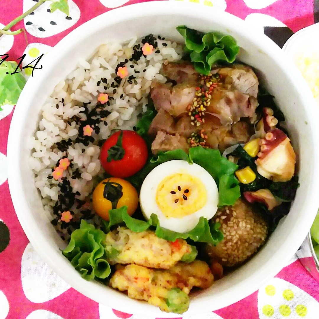 もち麦ご飯の煮豚弁当