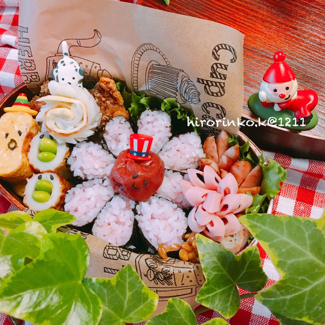 海苔巻かずお花お弁当