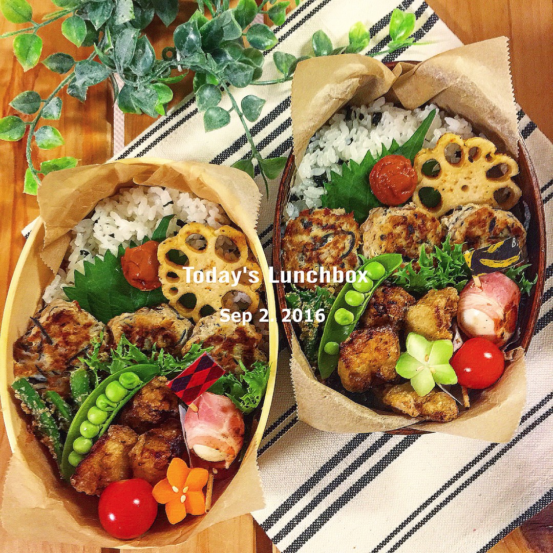 シャキシャキれんこんとひじきの鶏つくね弁当