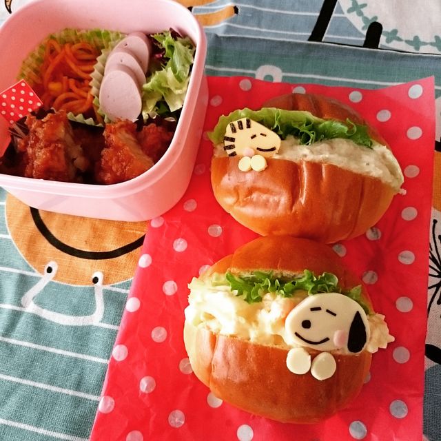 スヌーピーたまごサンド&ウッドストックツナサンド